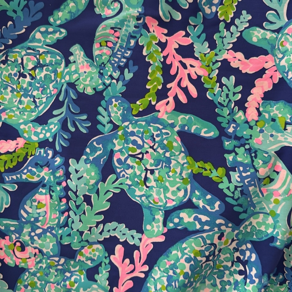 Lilly Pulitzer one piece swimsuit size 12 women’s Corsica blue turtle Ville  NWT - Picture 5 of 6